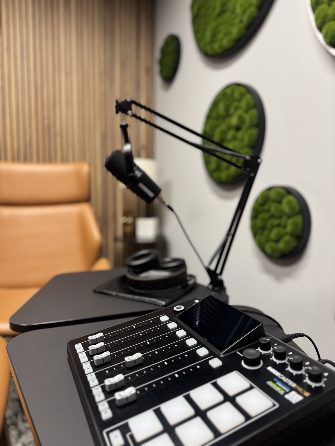 Podcast equipment at Training Club Manchester
