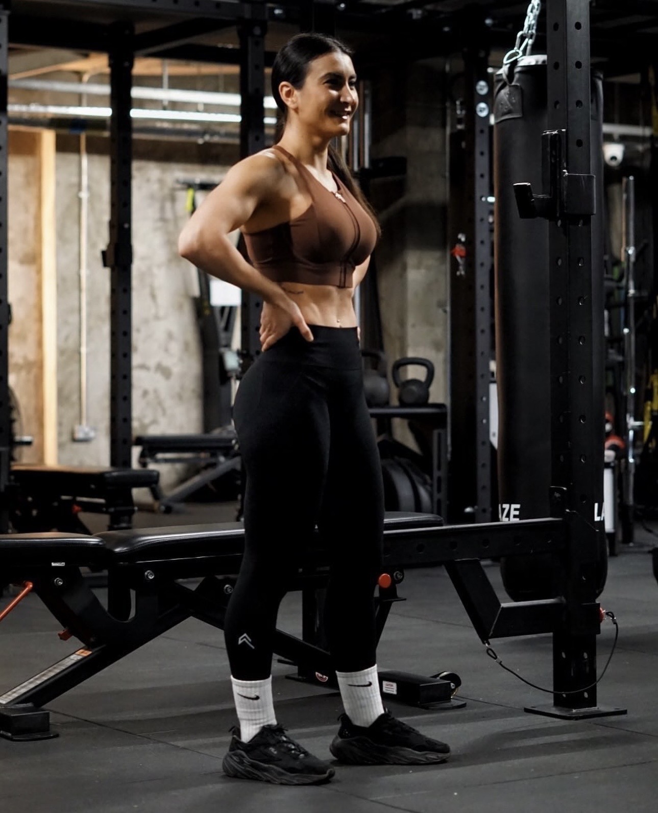 A member during a strength session at Training Club